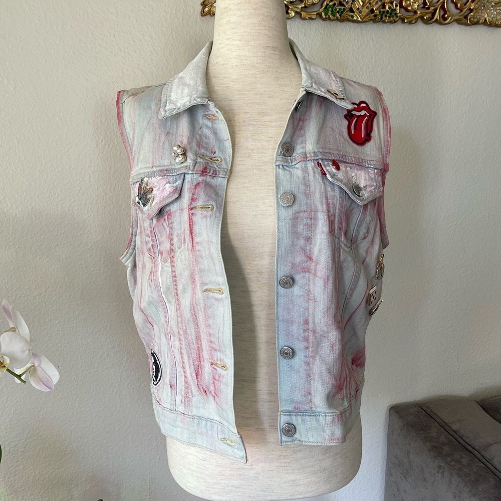 Custom made denim vest - Picture 2 of 6